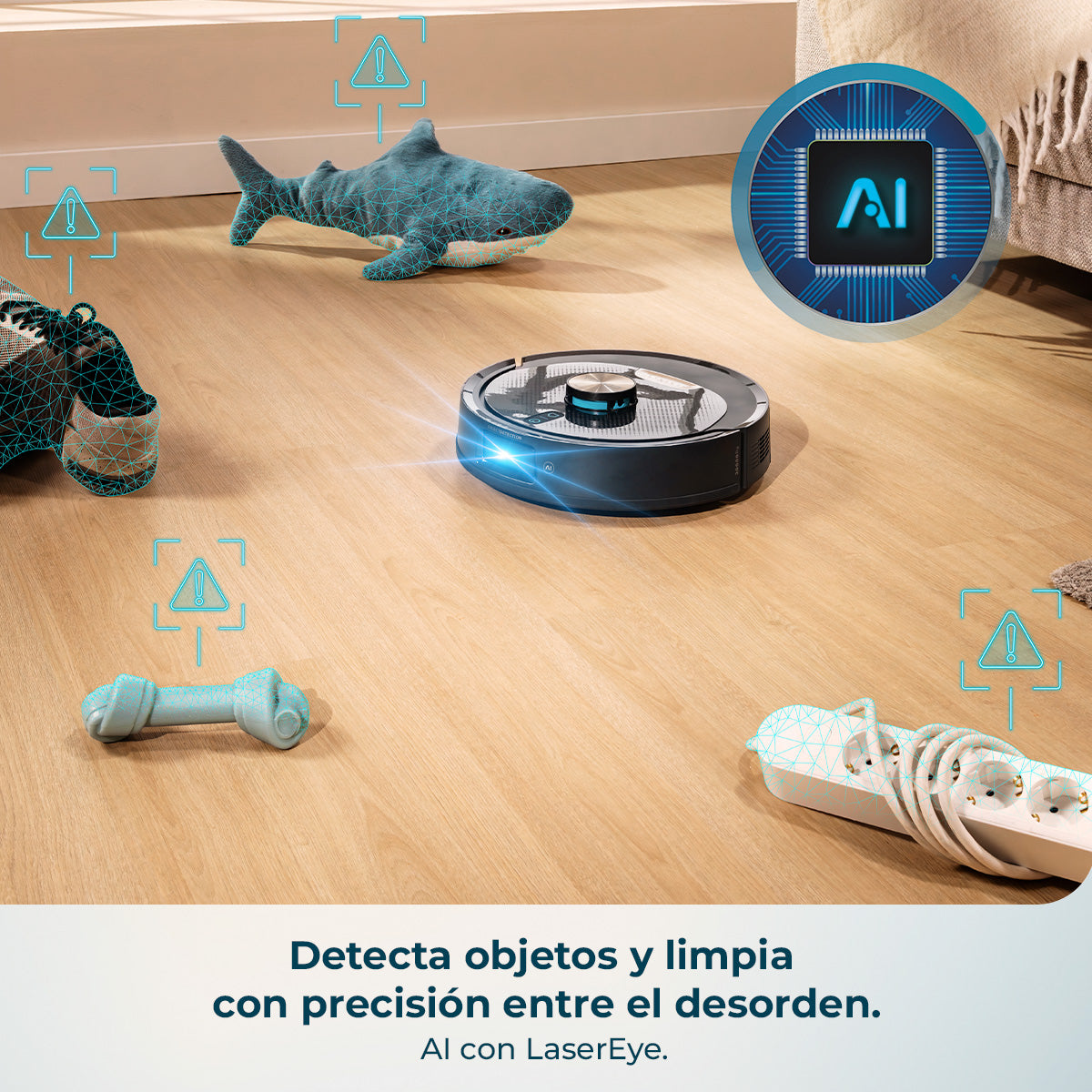 Cecotec Conga Y100 Spin KI Saugroboter 20000 Pa KI LaserEye intelligente Navigation
