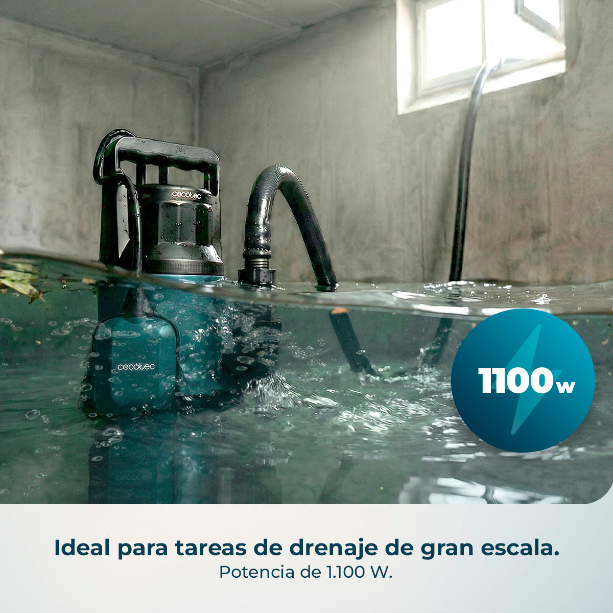 Cecotec Pompa Acqua Axike 1100 Dark Potenza 1100 W Flusso 16000 Litri all'Ora