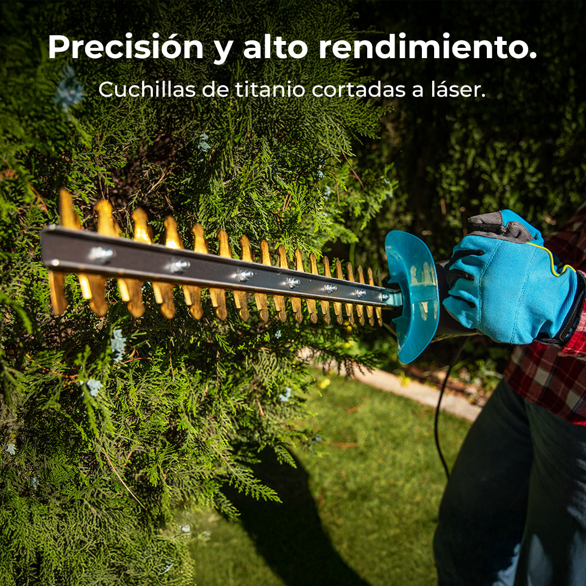 Cecotec Aparador de Sebes TitaniumSword 450 com Lâminas de Titânio Laser, 45 cm de Corte, Punho Ergonómico e Rotação