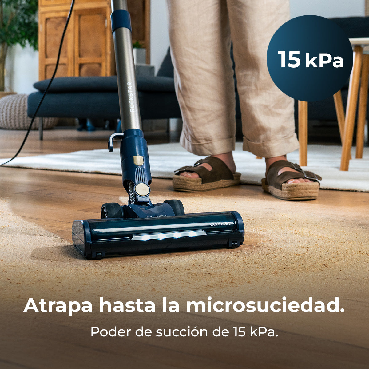 Cecotec Conga Rockstar 800 Powerhead Titânio 600 W Escova Motorizada Aspiração Potente e Limpeza Profunda