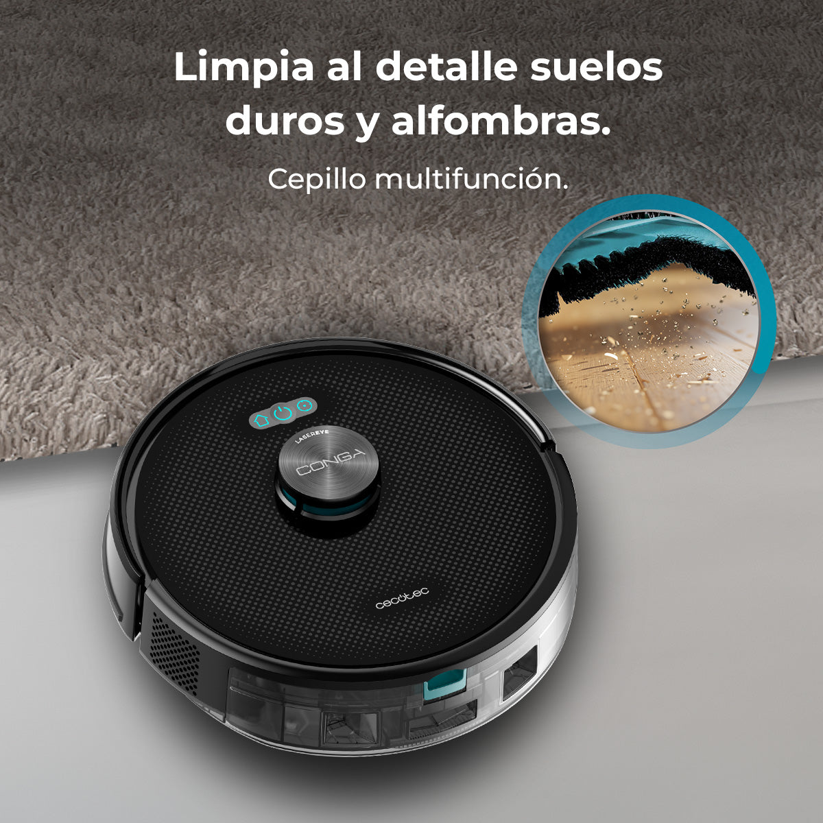 Cecotec Conga M50 Robot Aspirador Laser Mapa Interativo Limpeza Personalizada Inteligente