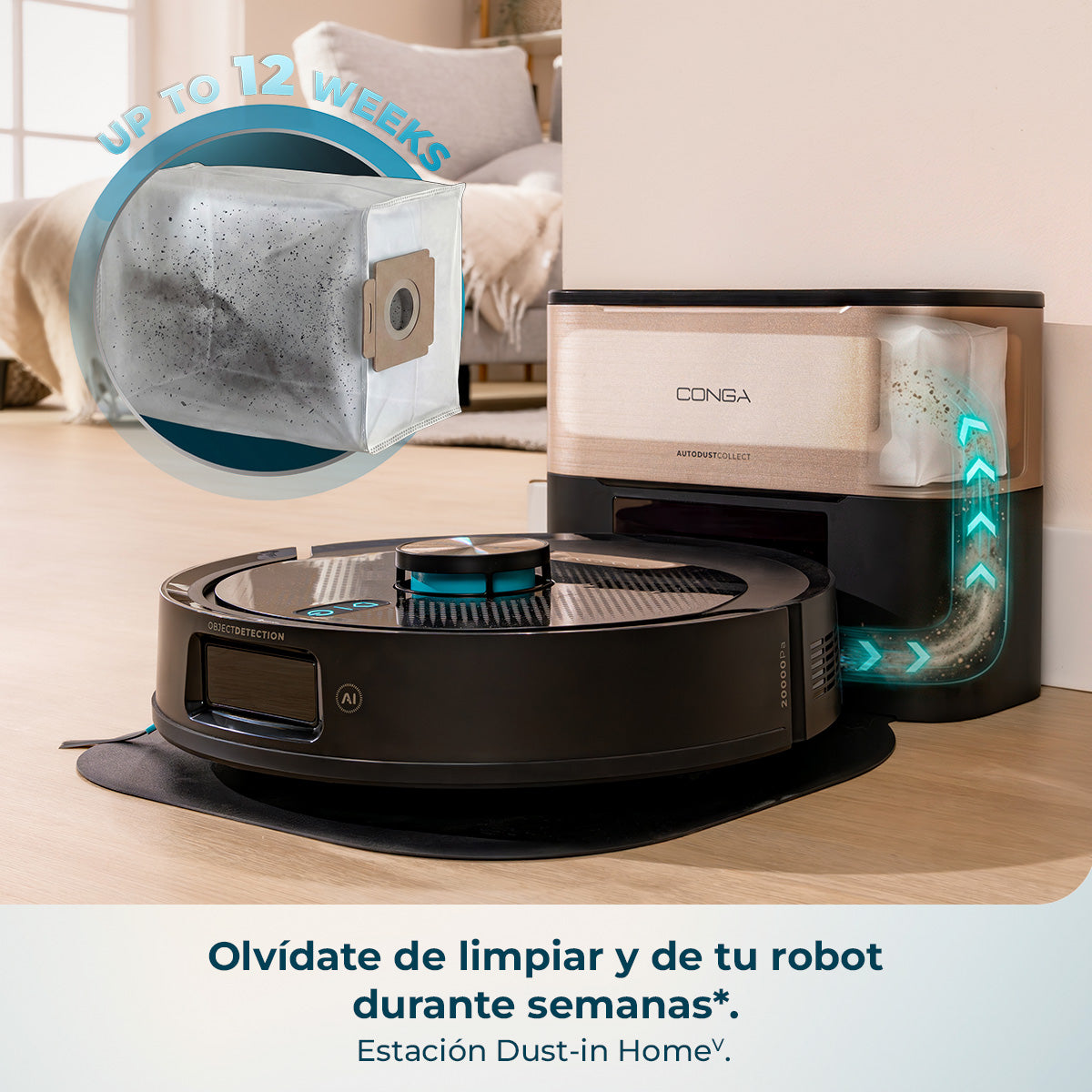 Cecotec Conga Y100 Spin KI Saugroboter 20000 Pa KI LaserEye intelligente Navigation