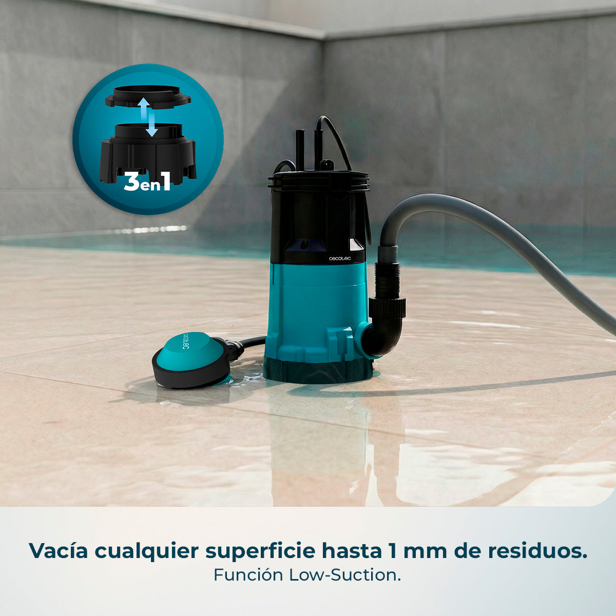 Cecotec Pompa Acqua Axike 750 2 in 1 per Acqua Pulita e Sporca 14000 L all'Ora