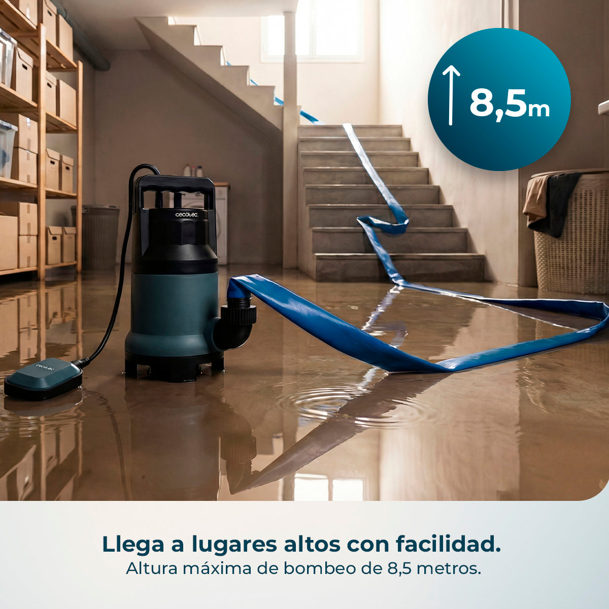 Cecotec Pompa Acqua Axike 1100 Dark Potenza 1100 W Flusso 16000 Litri all'Ora