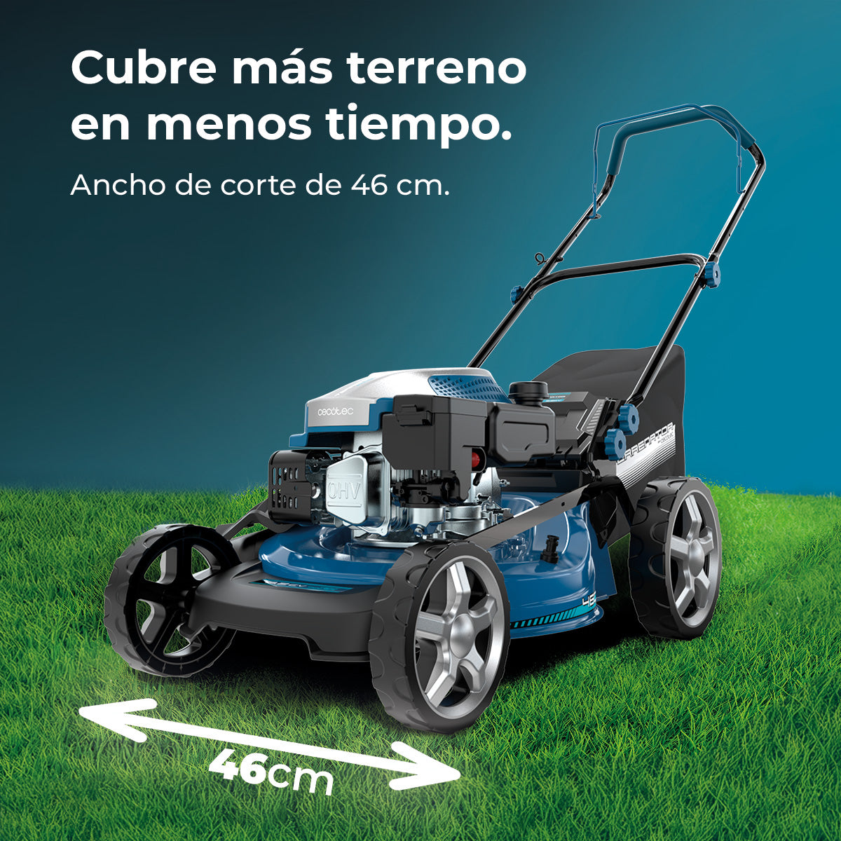 Cecotec Tagliaerba a Benzina Terrenator 3200 46 Z Total Motore 144 cc 2.4 kW 3.2 CV Altezza Ztech