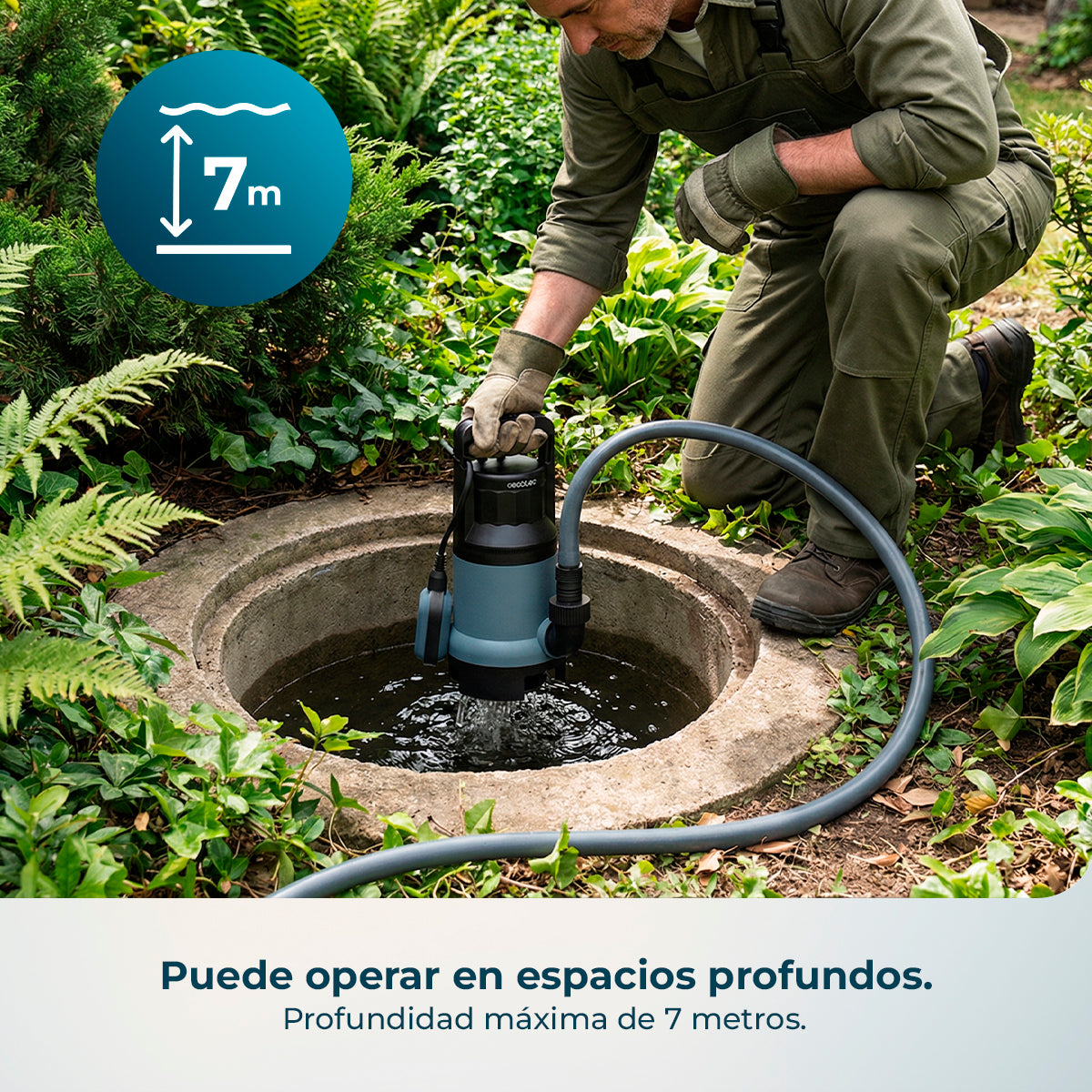 Cecotec Pompa Acqua Axike 1100 Dark Potenza 1100 W Flusso 16000 Litri all'Ora