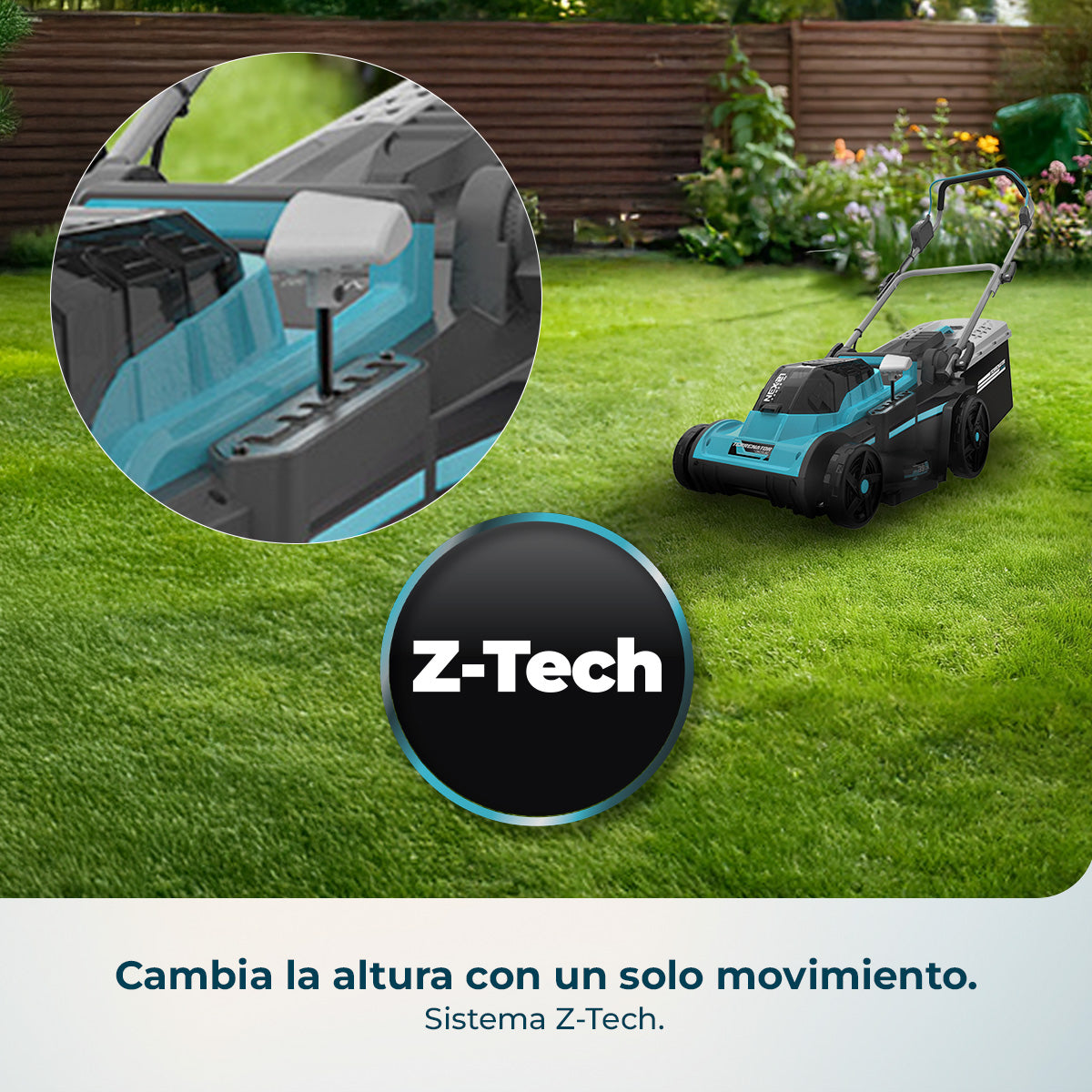 Cecotec Cortador de Relva a Bateria Terrenator E7 Liberty Z Plus com Motor Brushless e 2 Baterias NEX21 4Ah