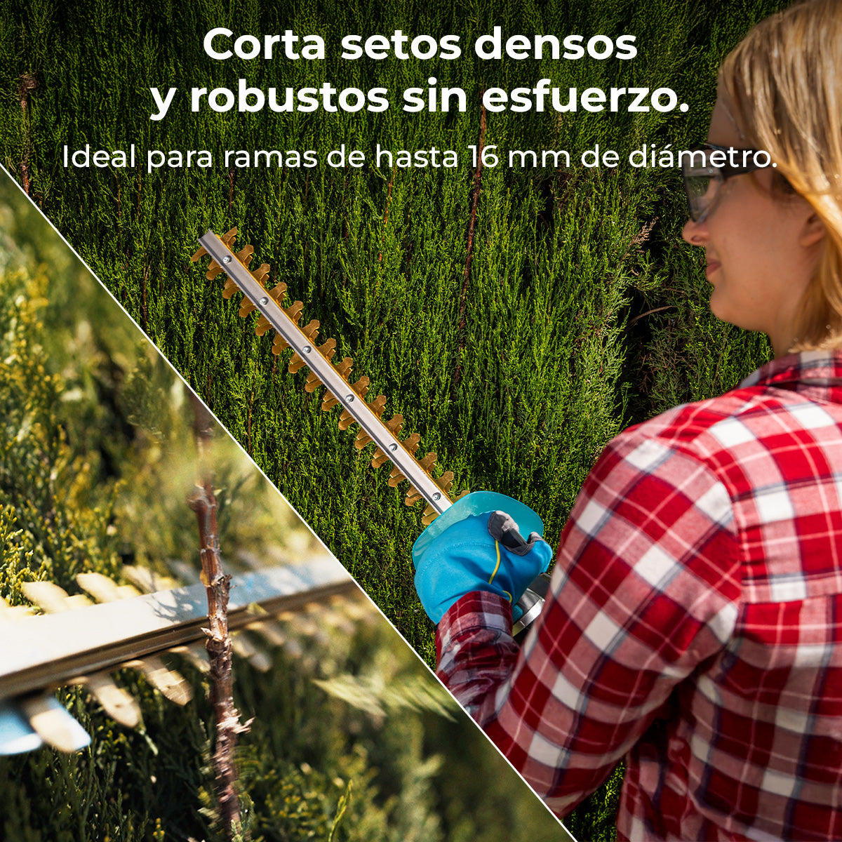Cecotec Aparador de Sebes TitaniumSword 450 com Lâminas de Titânio Laser, 45 cm de Corte, Punho Ergonómico e Rotação