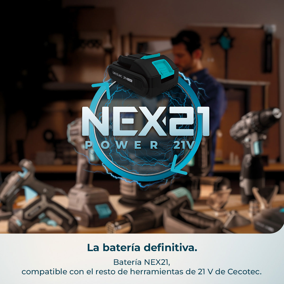 Cecotec Cortador de Relva a Bateria Terrenator E1 Liberty com Motor Brushless e Largura de Corte de 32 cm