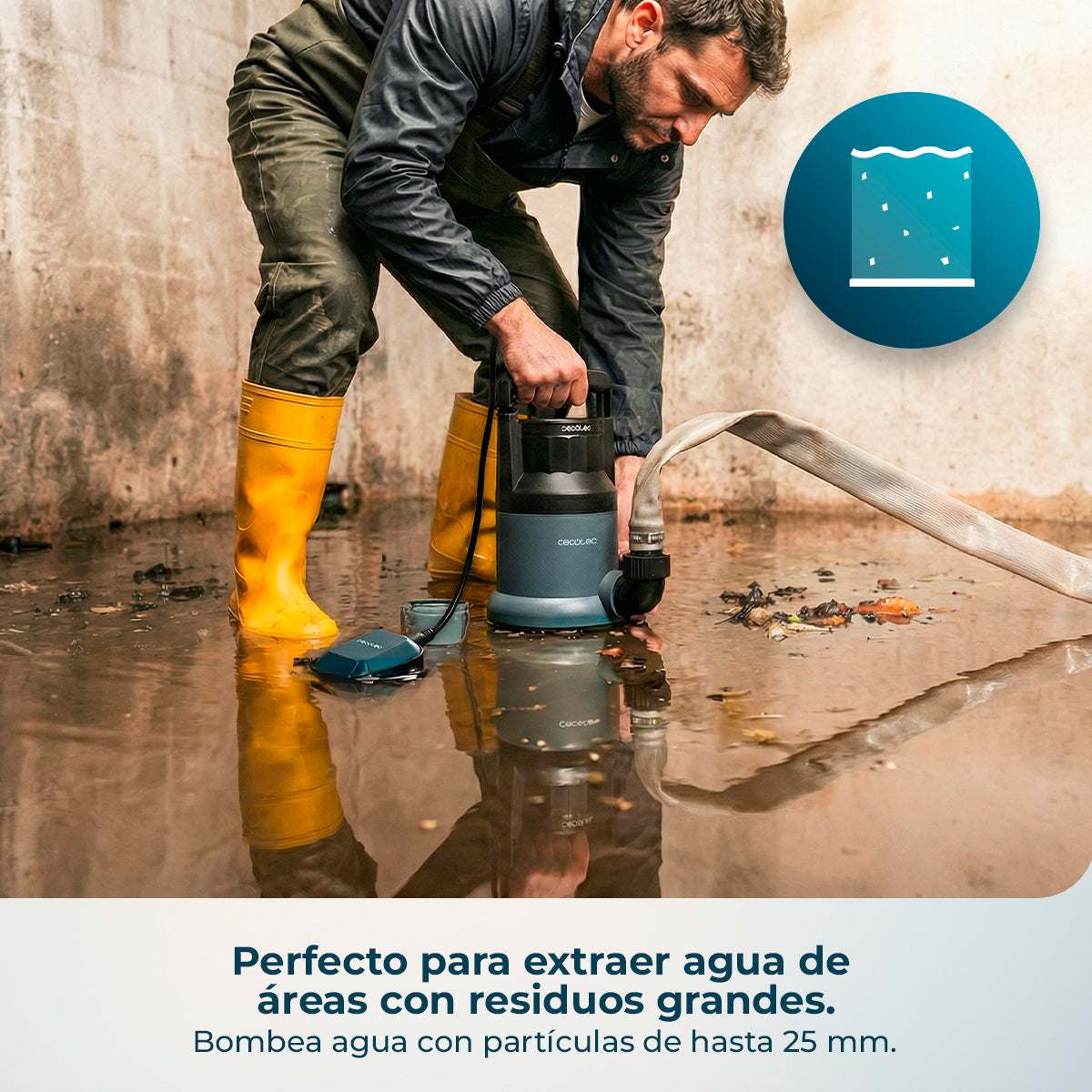 Cecotec Pompa Acqua Axike 1100 Dark Potenza 1100 W Flusso 16000 Litri all'Ora