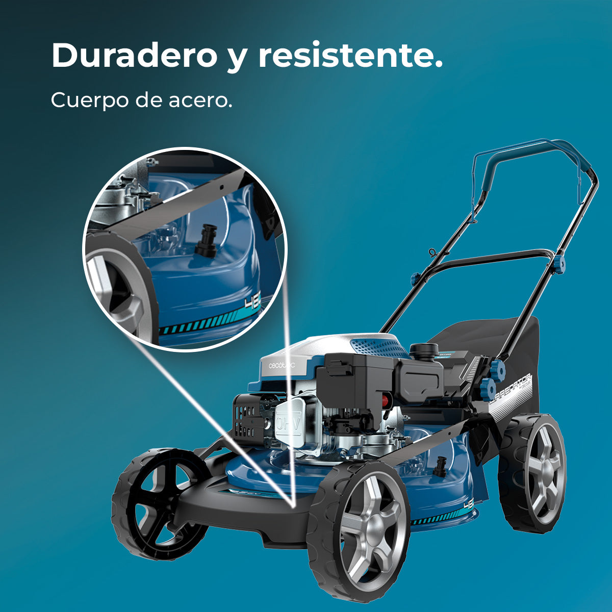 Cecotec Tagliaerba a Benzina Terrenator 3200 46 Z Total Motore 144 cc 2.4 kW 3.2 CV Altezza Ztech