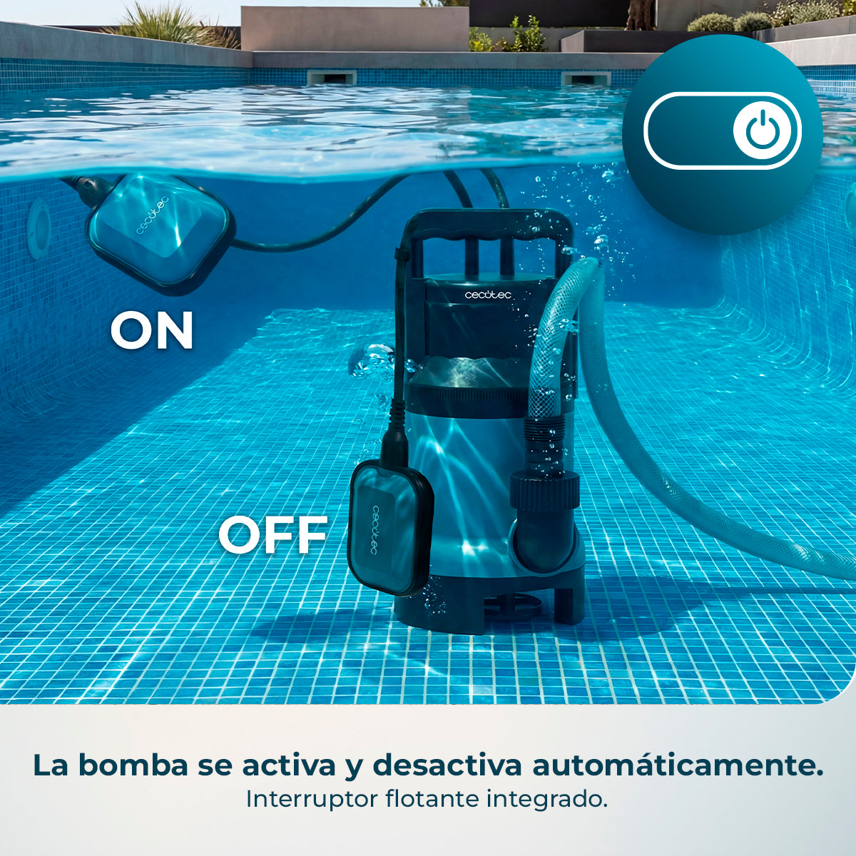 Cecotec Pompa Acqua Axike 1100 Dark Potenza 1100 W Flusso 16000 Litri all'Ora