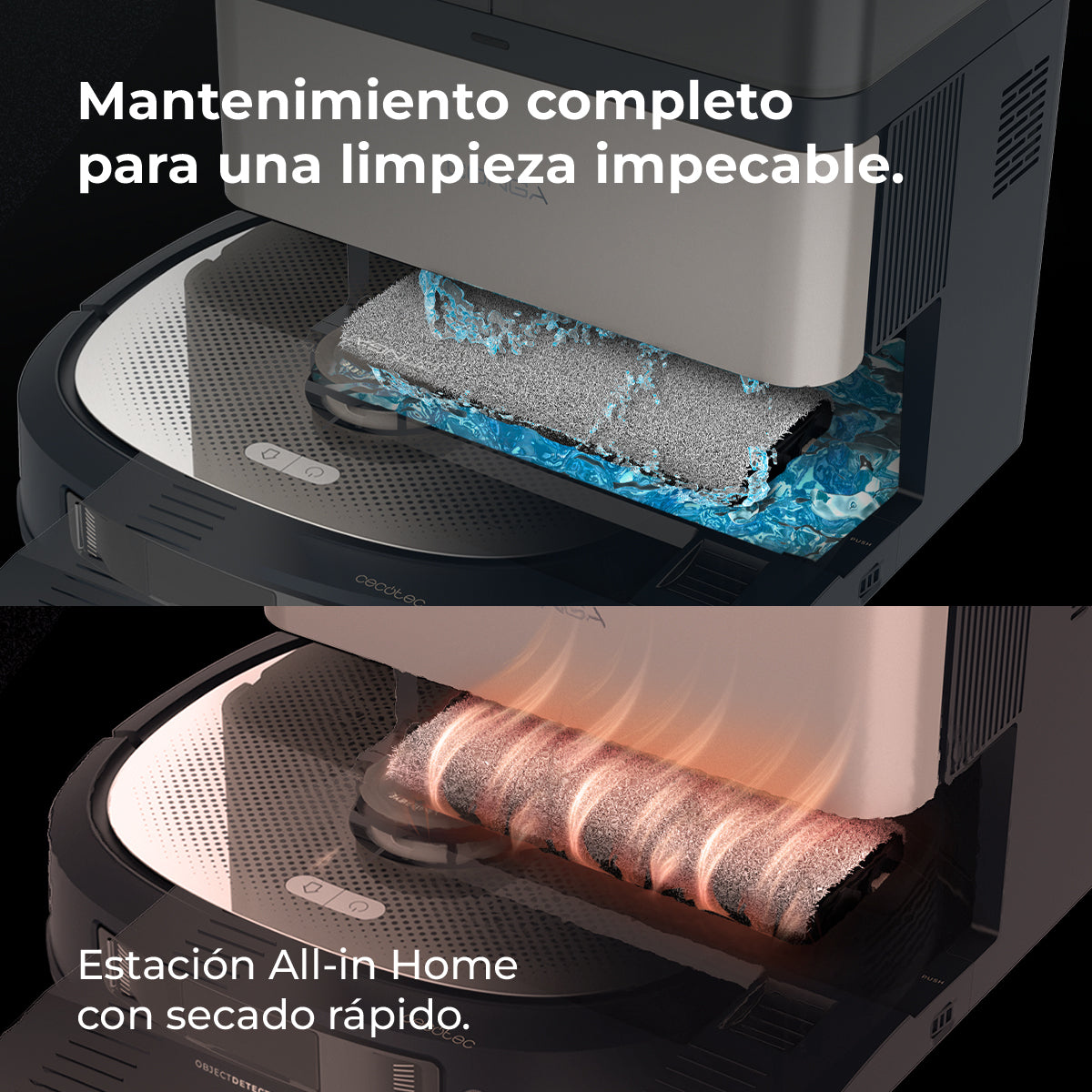 Cecotec Conga Z100 Robot Aspirateur IA Avec LaserEye Et AquaCycle Détection d'Objets Et Nettoyage Professionnel