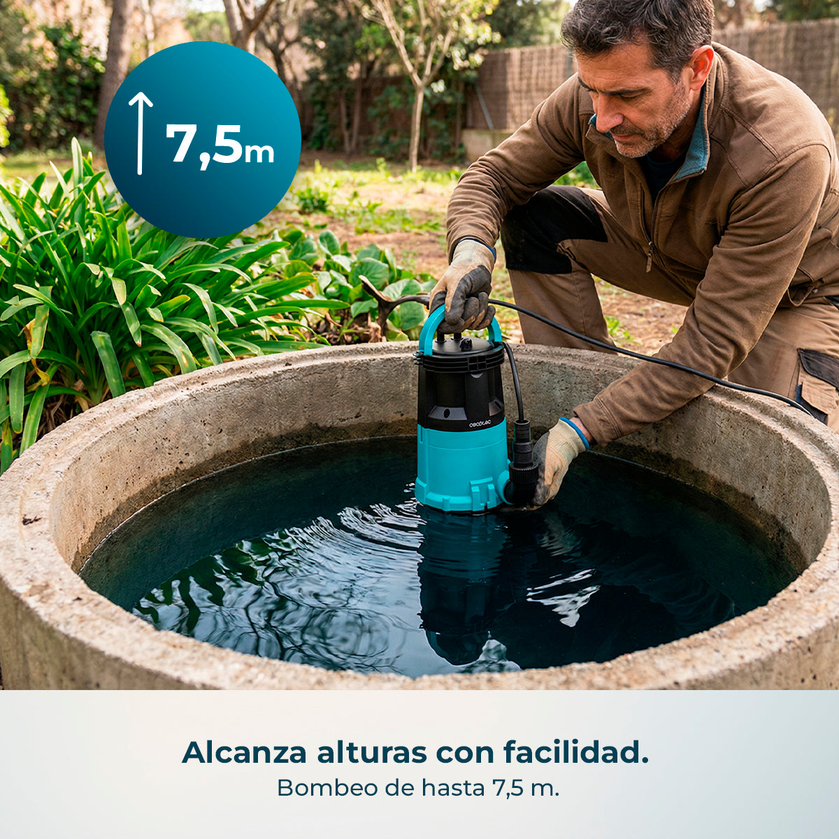 Cecotec Pompa Acqua Axike 750 2 in 1 per Acqua Pulita e Sporca 14000 L all'Ora