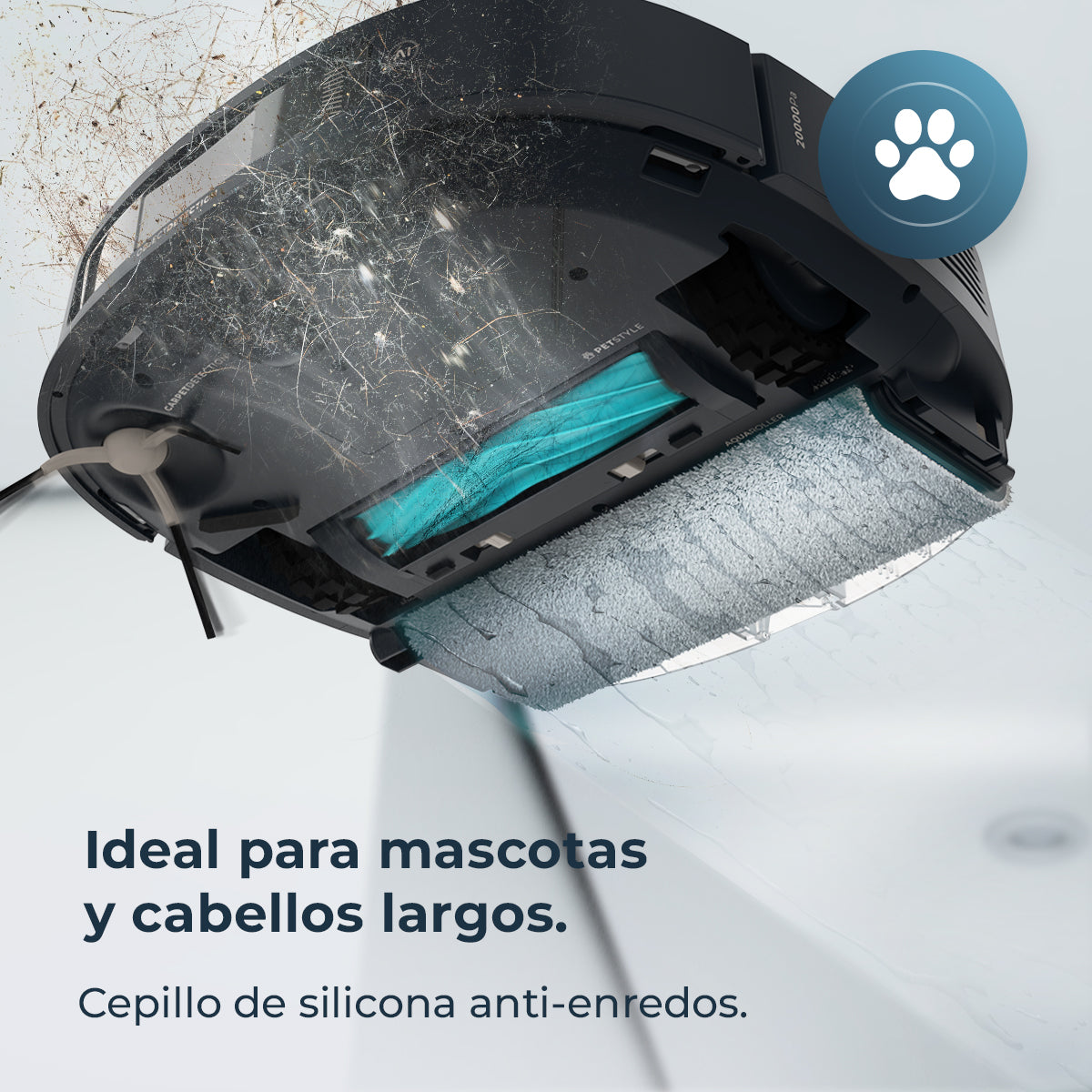 Cecotec Conga Z100 Robot Aspirateur IA Avec LaserEye Et AquaCycle Détection d'Objets Et Nettoyage Professionnel