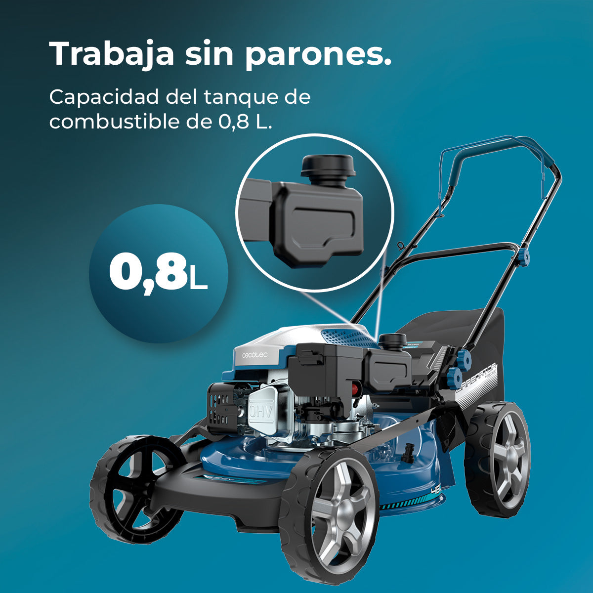 Cecotec Tagliaerba a Benzina Terrenator 3200 46 Z Total Motore 144 cc 2.4 kW 3.2 CV Altezza Ztech