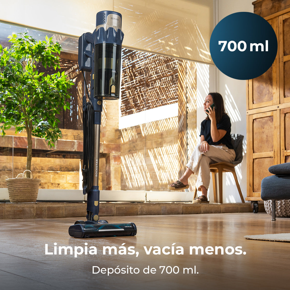 Cecotec Conga Rockstar 800 Powerhead Titânio 600 W Escova Motorizada Aspiração Potente e Limpeza Profunda