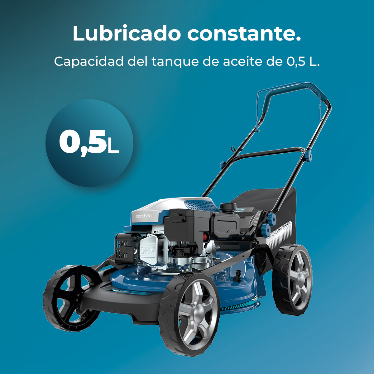 Cecotec Tagliaerba a Benzina Terrenator 3200 46 Z Total Motore 144 cc 2.4 kW 3.2 CV Altezza Ztech