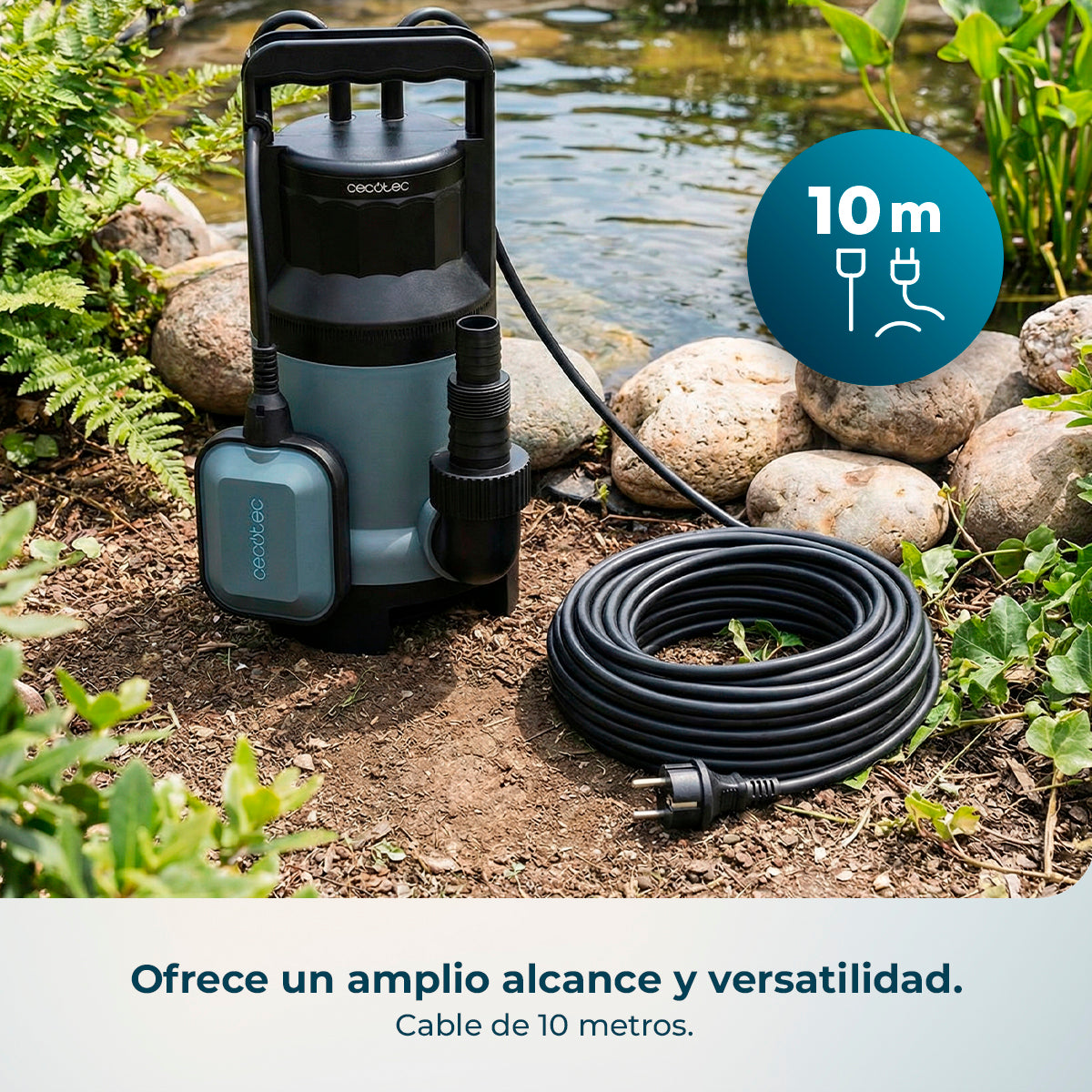 Cecotec Pompa Acqua Axike 1100 Dark Potenza 1100 W Flusso 16000 Litri all'Ora
