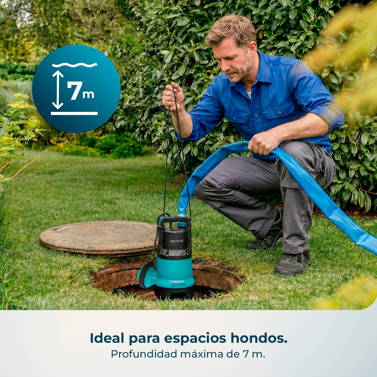 Cecotec Pompa Acqua Axike 750 2 in 1 per Acqua Pulita e Sporca 14000 L all'Ora