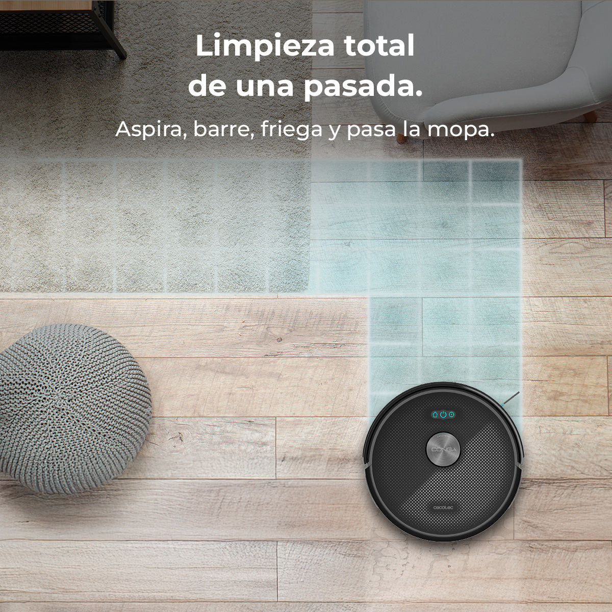 Cecotec Conga M50 Robot Aspirador Laser Mapa Interativo Limpeza Personalizada Inteligente