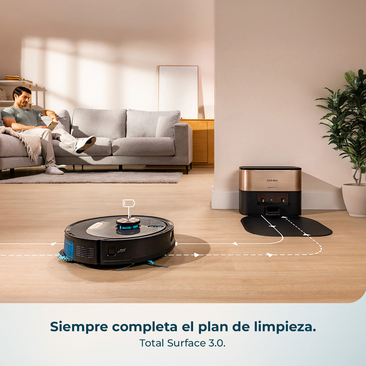 Cecotec Conga Y100 Spin KI Saugroboter 20000 Pa KI LaserEye intelligente Navigation