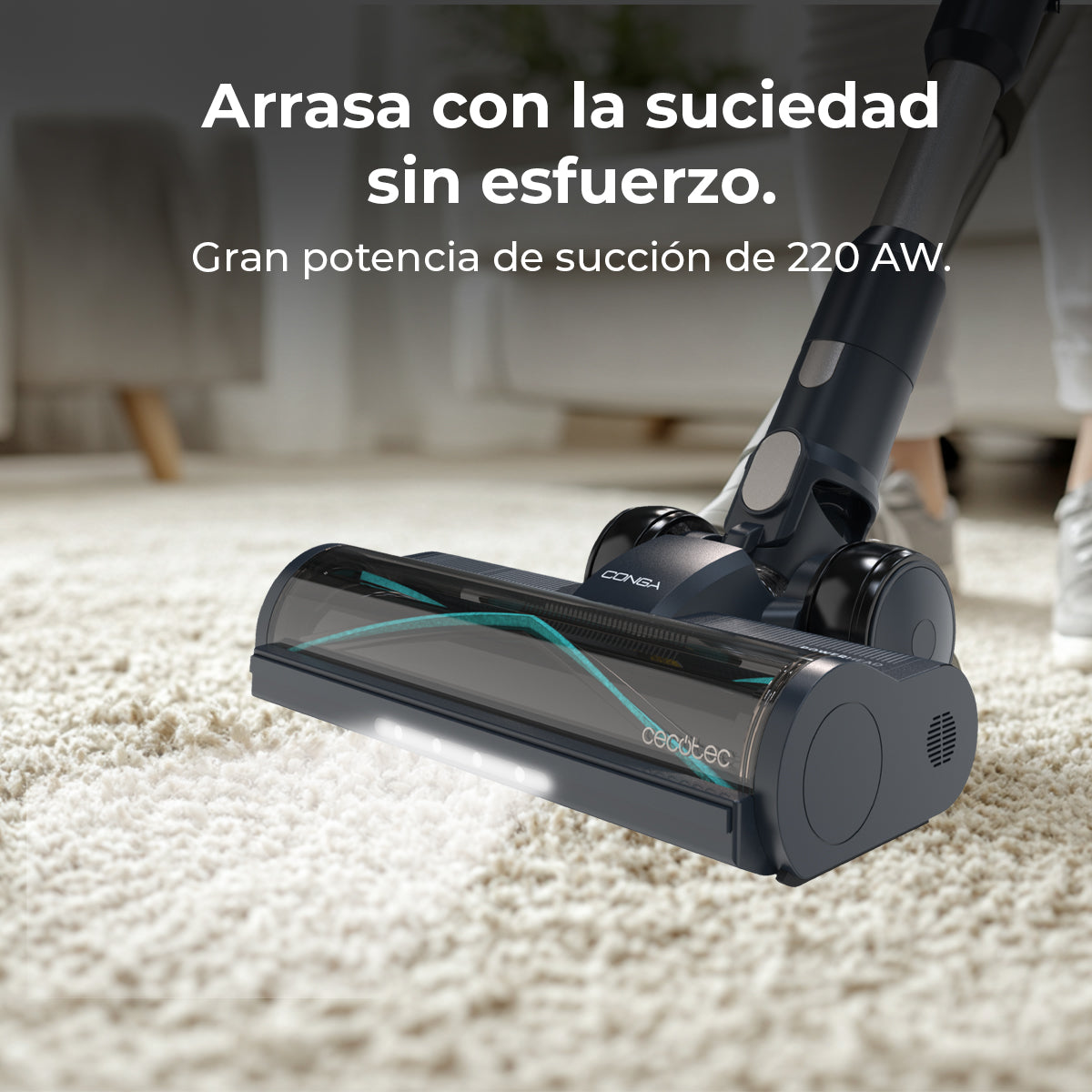 Cecotec Conga Rockstar 5500 Hurricane Pet Flex Aspirador 220 AW com Autovazio e Filtro Higiénico