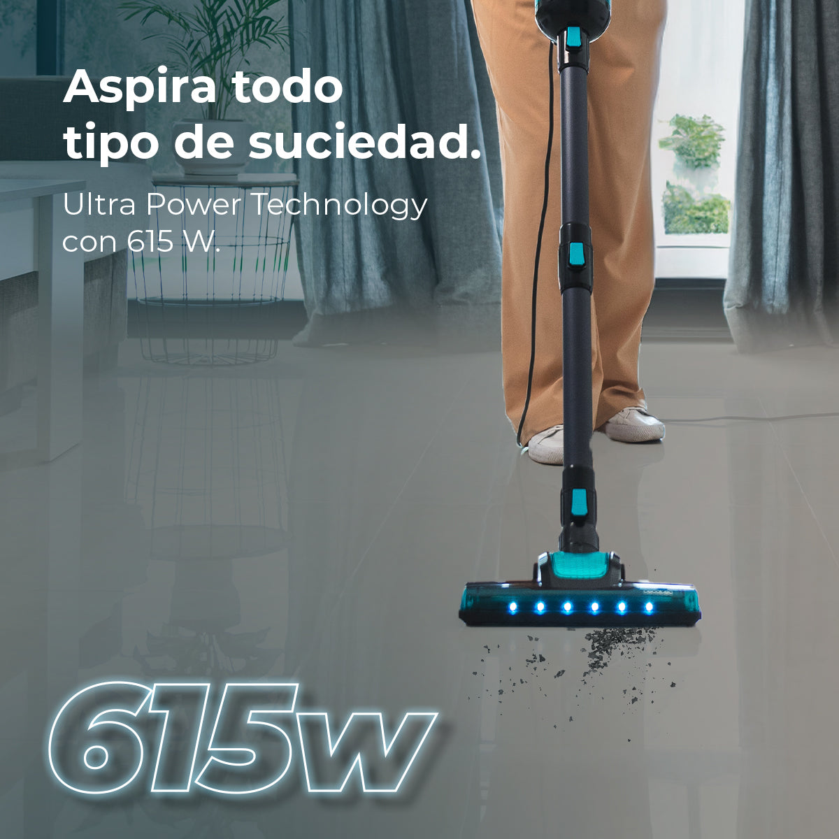Cecotec Conga 700 PowerHead Aspirador 615 W UltraPower Tecnología De Succión Potente