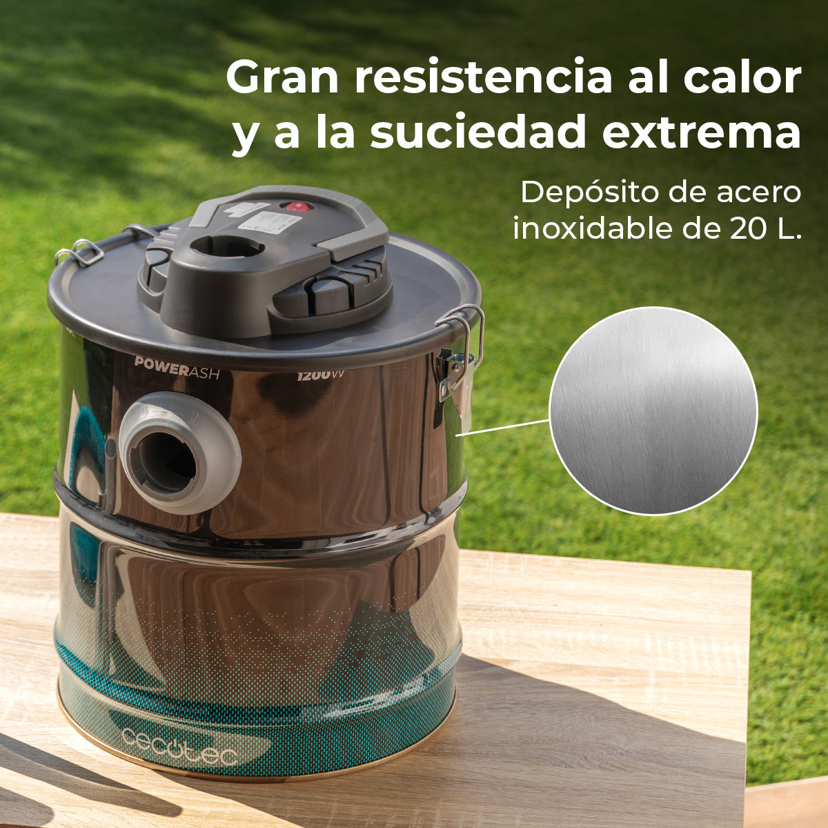 Cecotec Conga Ash 4000 Home Aspirapolvere per Cenere 1200 W 18 kPa Aspirazione Estrema