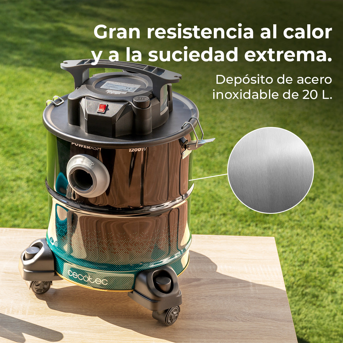 Cecotec Conga Ash 5000 Free Aspirateur À Cendres 1200 W 18 kPa Aspiration Extrême Pour Cendres et Débris
