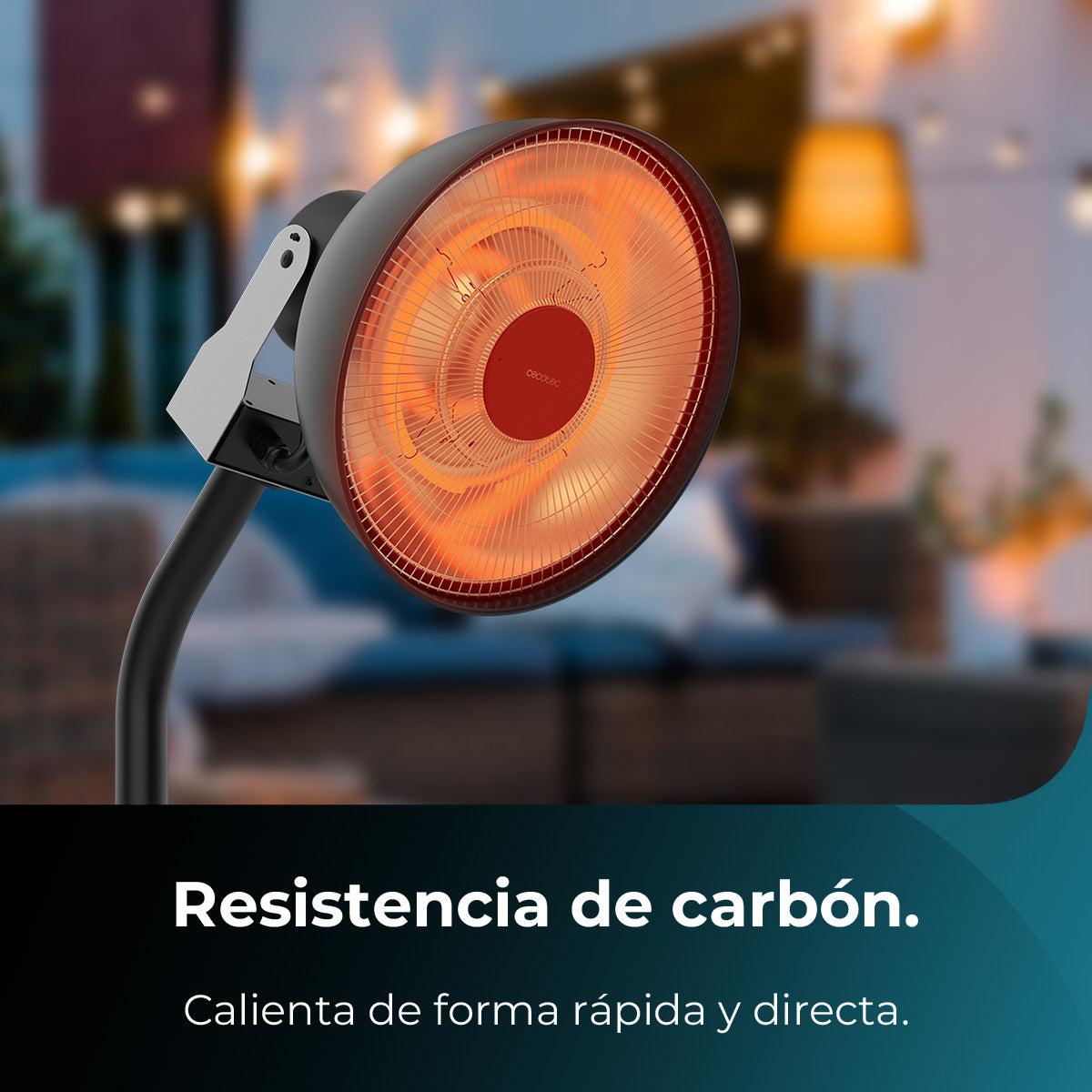 Cecotec Aquecedor Exterior ReadyWarm 2100W Infravermelhos de Carvão IP24 Resistência Instantânea