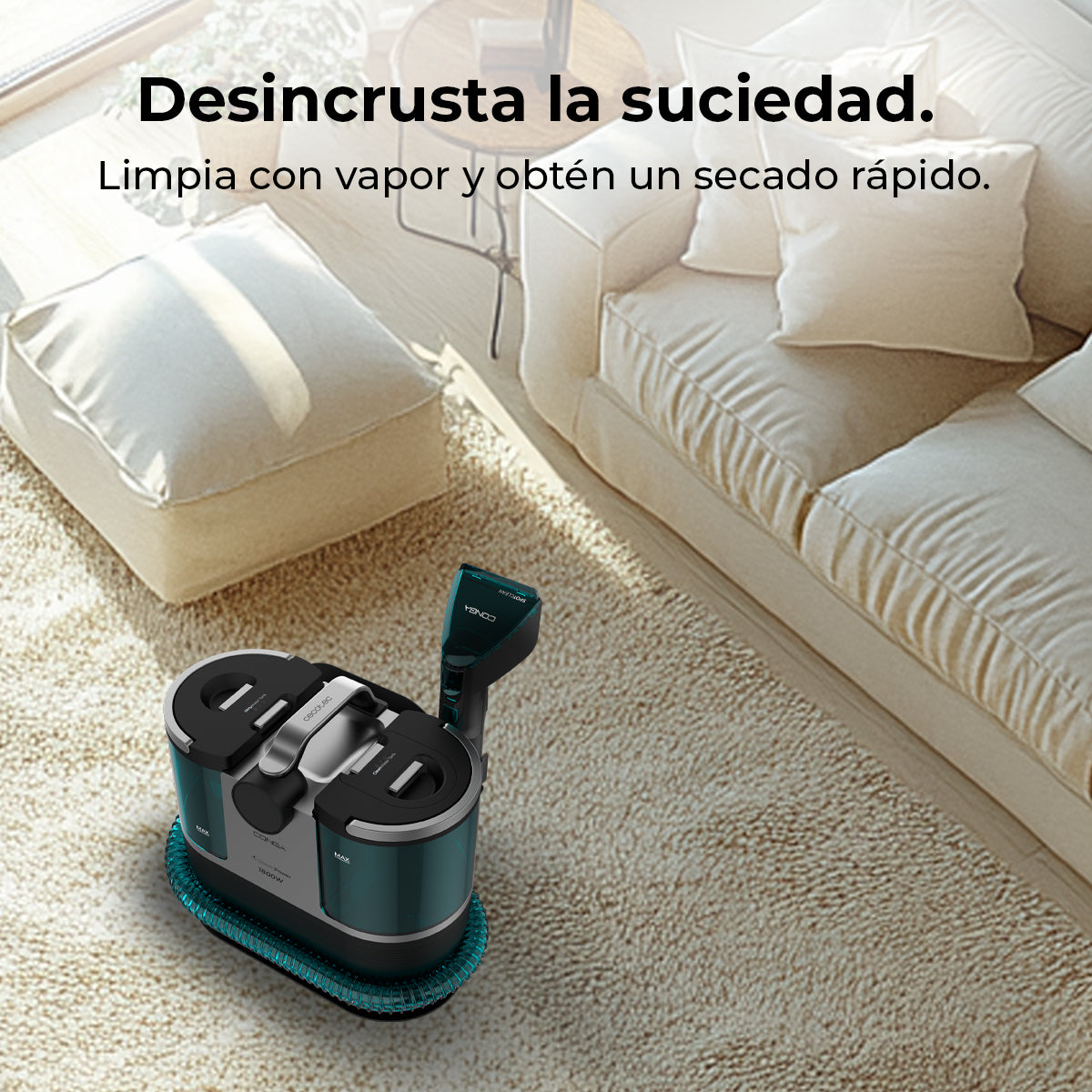 Cecotec Conga 7000 Carpet Spot Clean Steam Max Limpa Estofos 3 em 1 com Vapor Aquecido Rápido