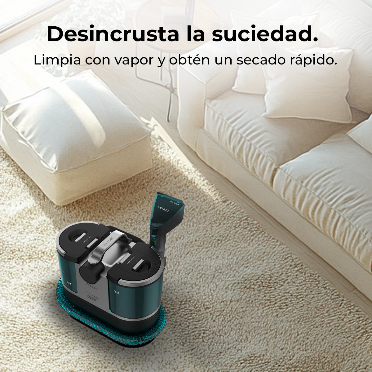 Cecotec Conga 7000 Carpet et Spot Clean Vapeur XXL Nettoyage de Tapisseries 3 en 1 Haute Puissance