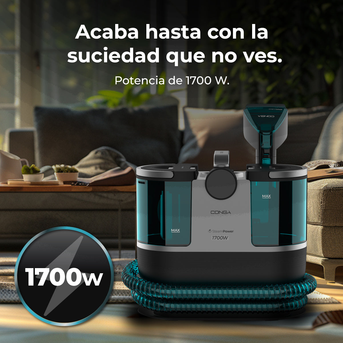 Cecotec Conga 7000 Carpet et Spot Clean Vapeur XXL Nettoyage de Tapisseries 3 en 1 Haute Puissance