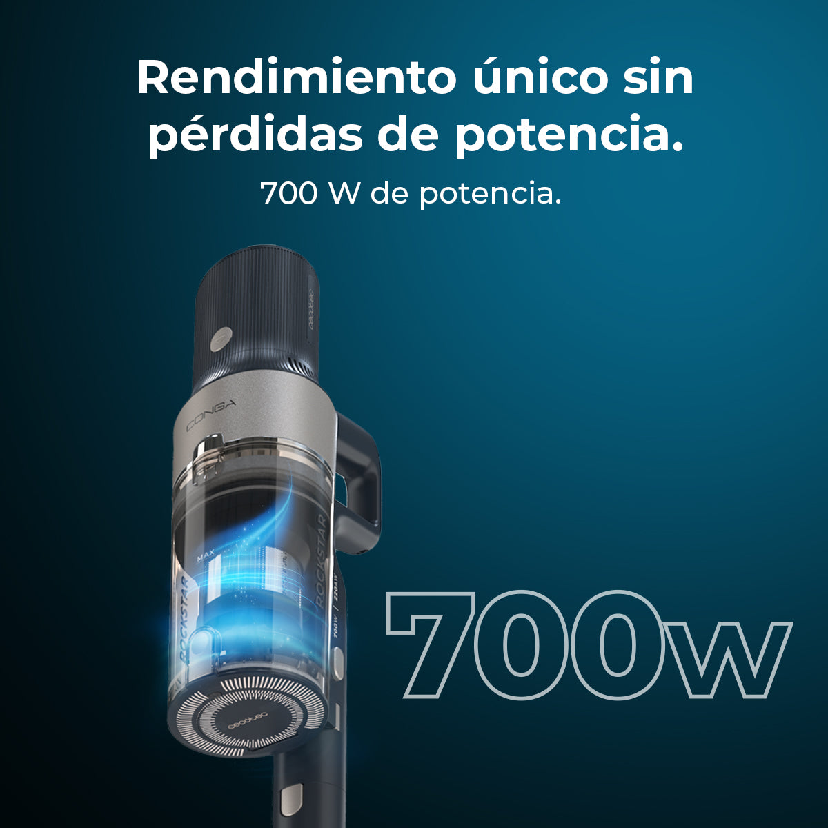 Cecotec Conga Rockstar 5500 Hurricane Pet Flex Aspirador 220 AW com Autovazio e Filtro Higiénico