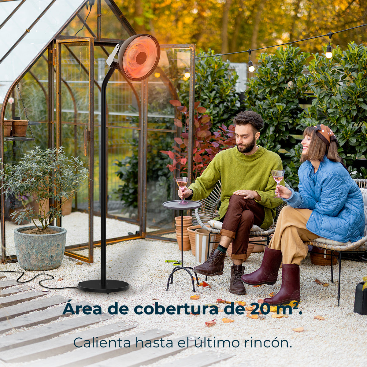 Cecotec Aquecedor Exterior ReadyWarm 2100W Infravermelhos de Carvão IP24 Resistência Instantânea