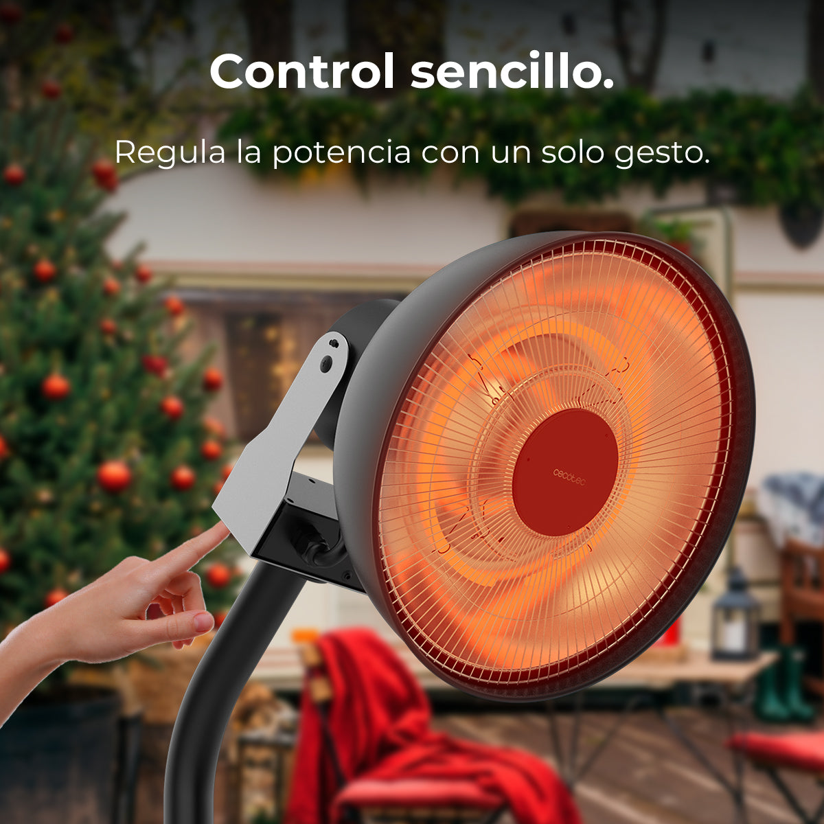Cecotec Aquecedor Exterior ReadyWarm 2100W Infravermelhos de Carvão IP24 Resistência Instantânea