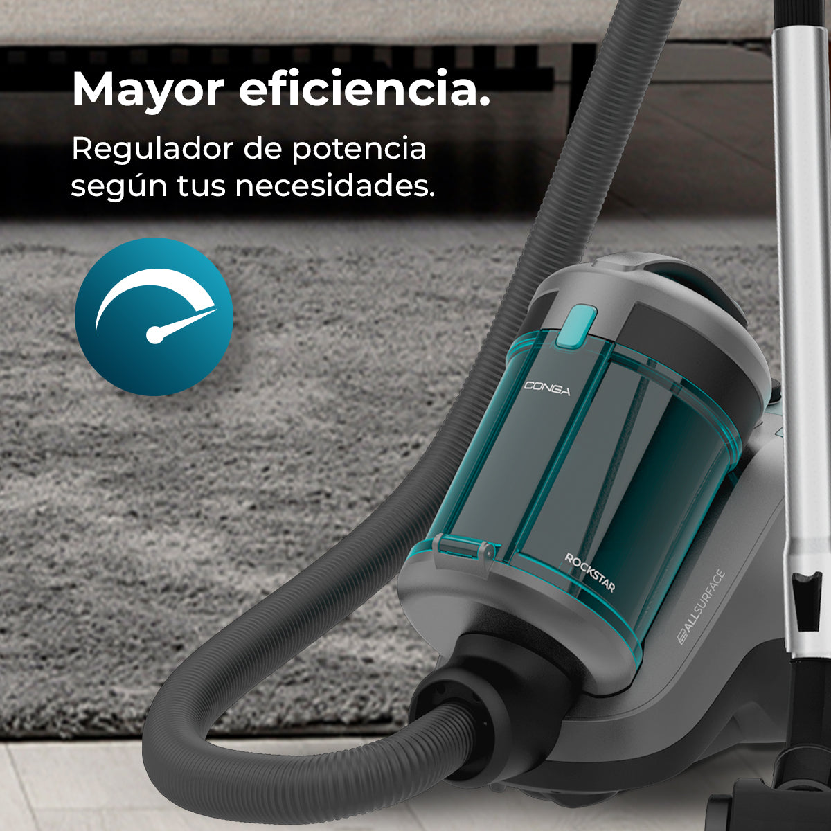 Cecotec Conga Rockstar Cyclonic Powerbag Aspirateur Traîneau 900 W Sans Sac Avec Sac Indicateur de Réservoir
