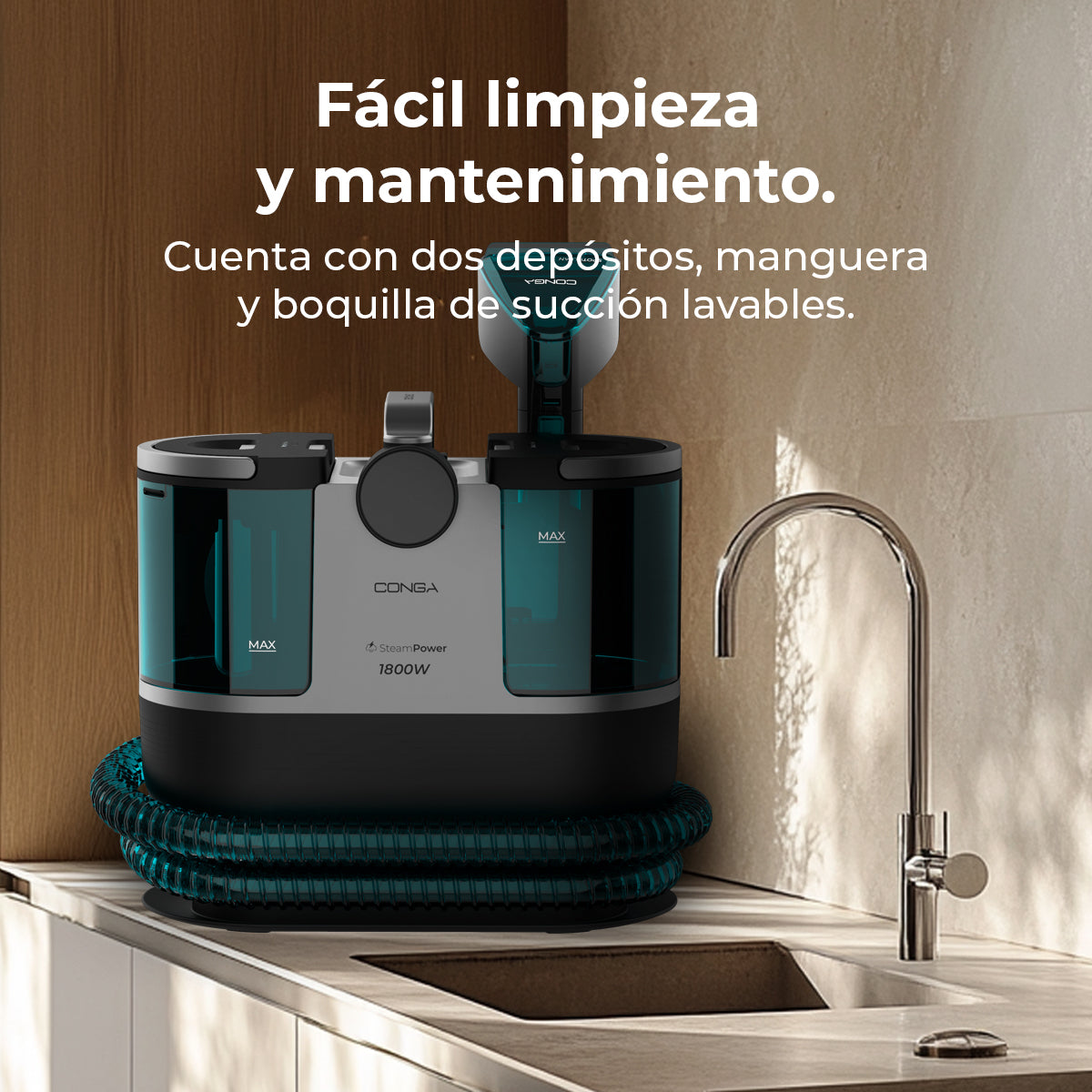 Cecotec Conga 7000 Carpet Spot Clean Steam Max Limpa Estofos 3 em 1 com Vapor Aquecido Rápido