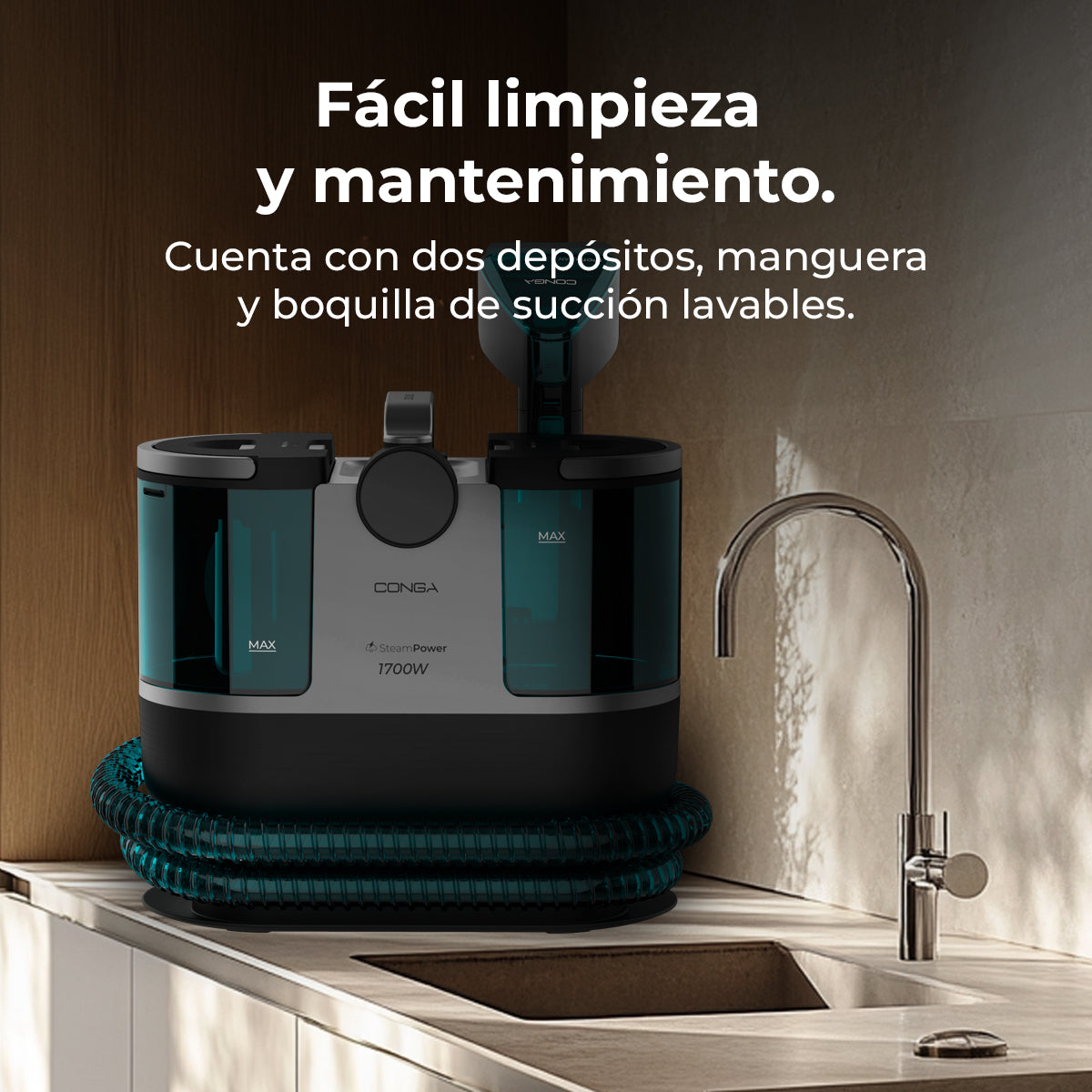 Cecotec Conga 7000 Carpet et Spot Clean Vapeur XXL Nettoyage de Tapisseries 3 en 1 Haute Puissance