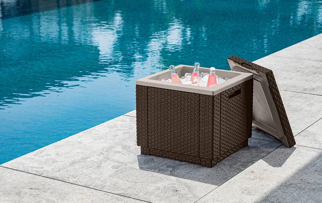 Keter - Glacière de jardin Ice Cube marron
