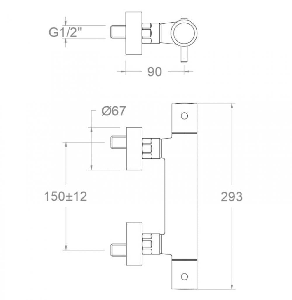 Ramon Soler - Robinet de douche thermostatique Odisea chrome