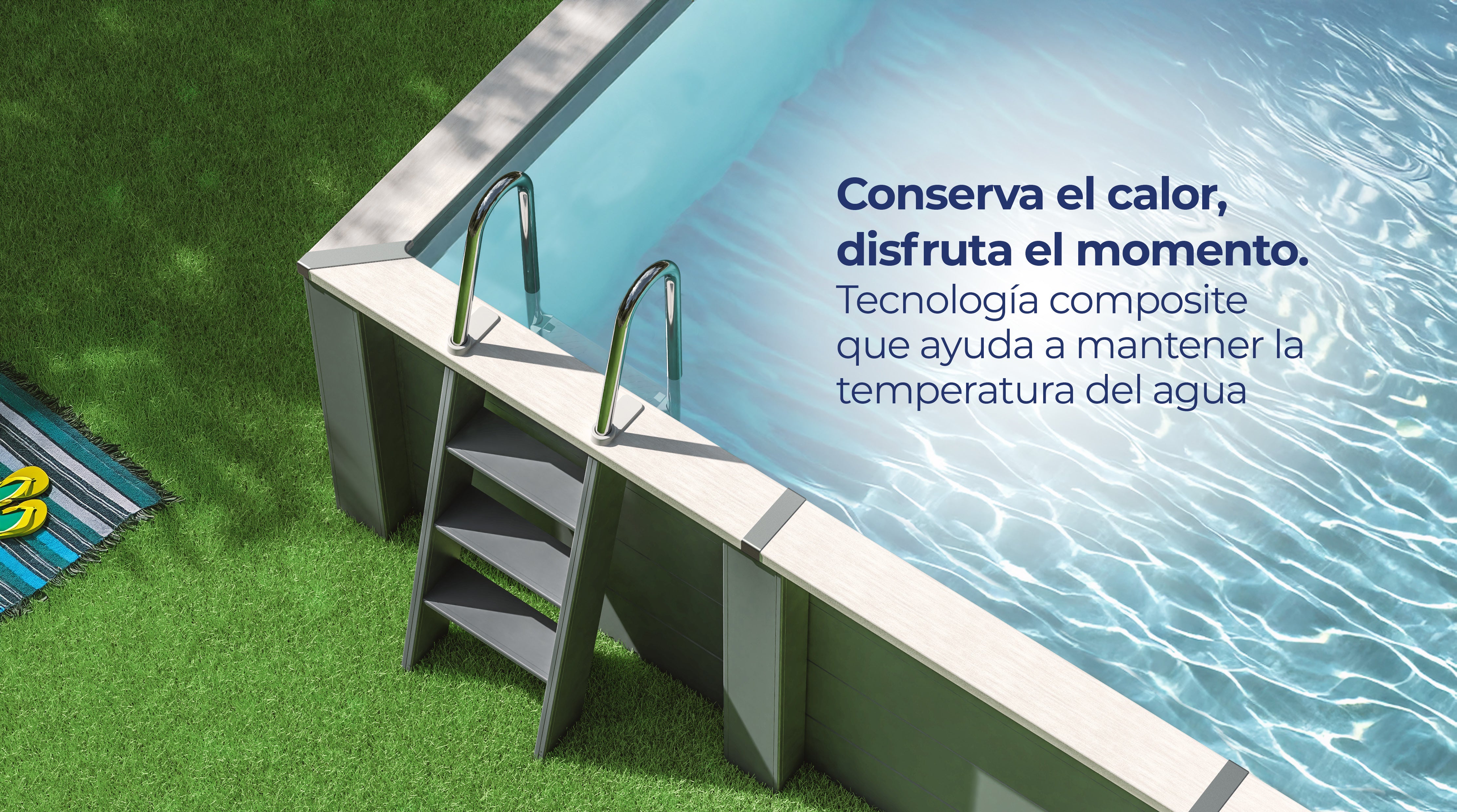 Piscina sopraelevata in composito Gre rettangolare KPCOR60T (595 × 315 × 126 cm)