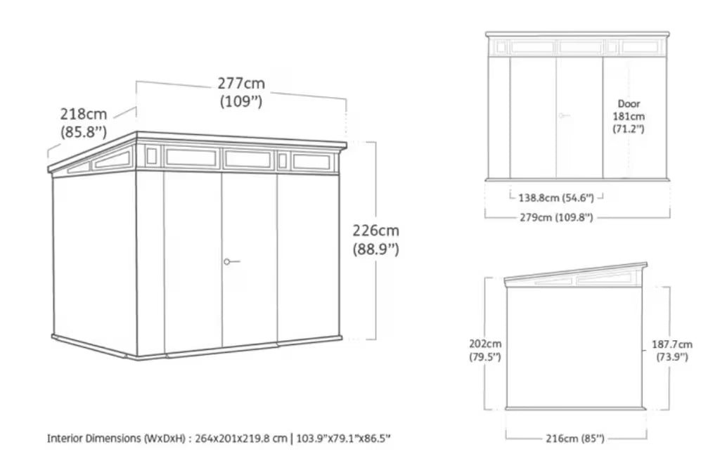 Keter - Casetta da esterno Signature Noce 9x7 marrone