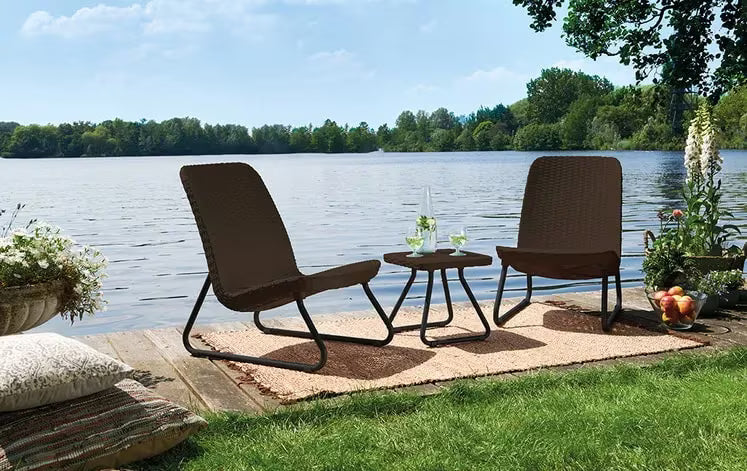 Keter - Conjunto exterior de 2 lugares marrom Rio
