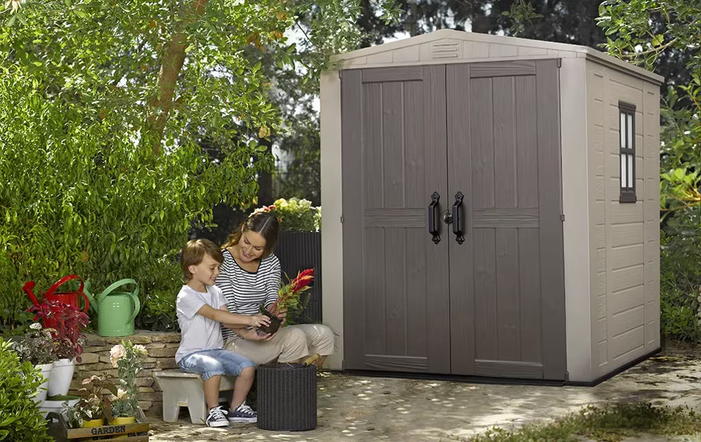 Keter - Casetta da esterno Factor 6x6 marrone/beige