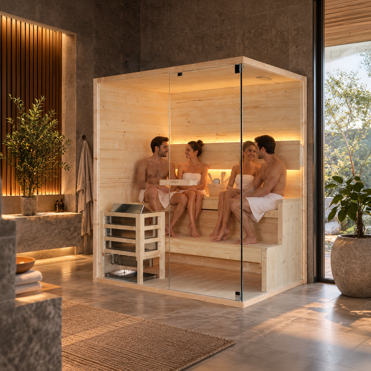 Sauna finlandese da interno per 3-4 persone