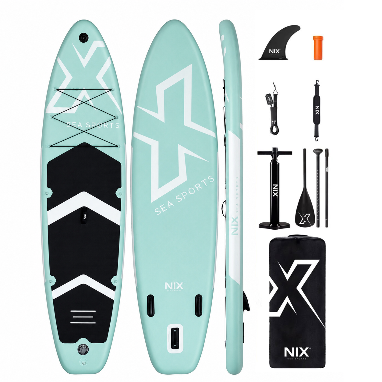 Tabla Paddle Surf Hinchable 11" 335x84x15 cm 159 kg turquesa con accesorios