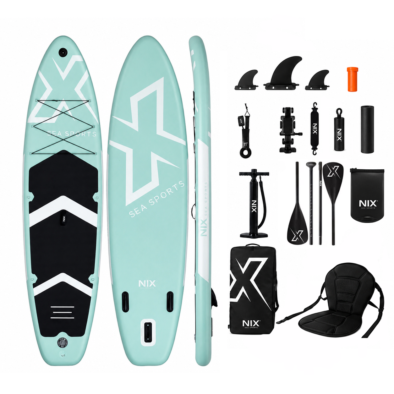 Tabla Paddle Surf Hinchable 11" 335x84x15 cm 159 kg turquesa Pack Premium