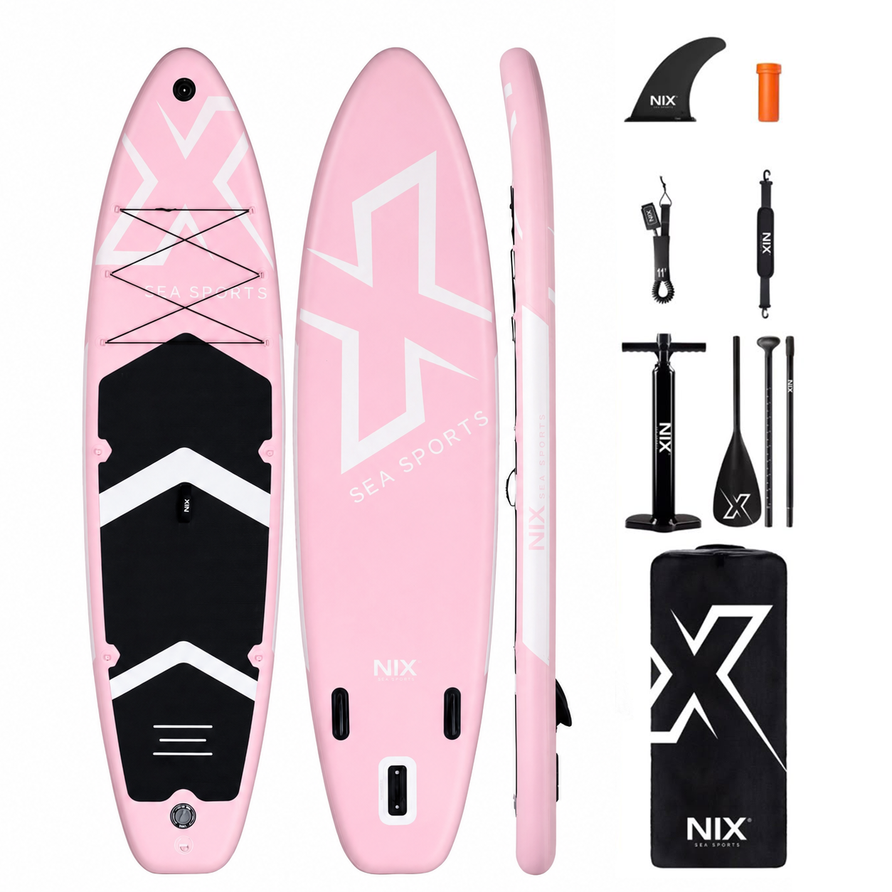 Tabla Paddle Surf Hinchable 11" 335x84x15 cm 159 kg rosa con accesorios